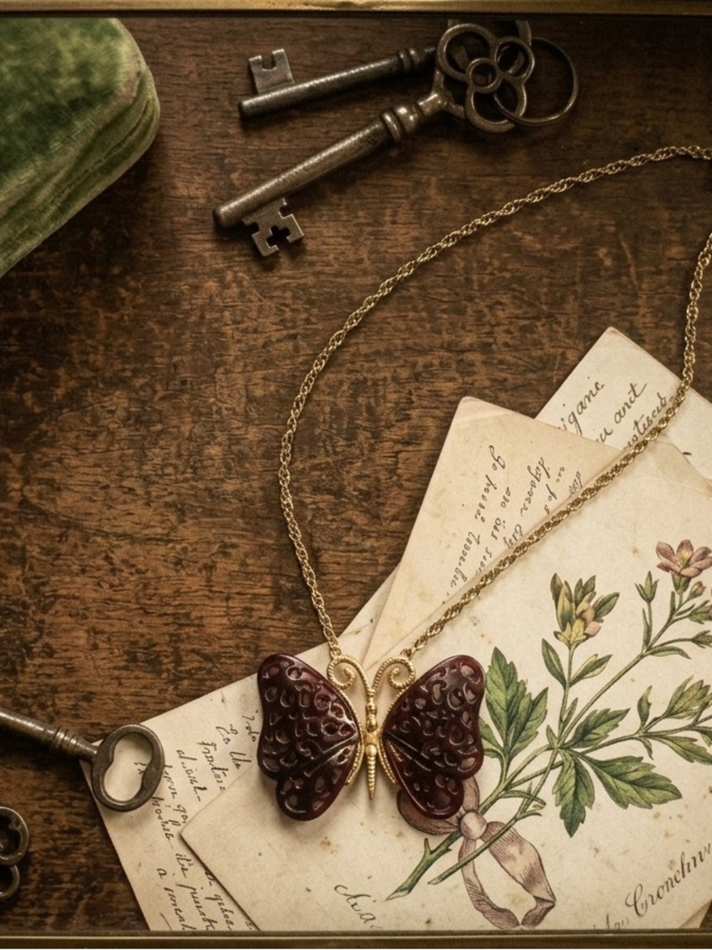 Anthropologie Large Butterfly Statement Necklace